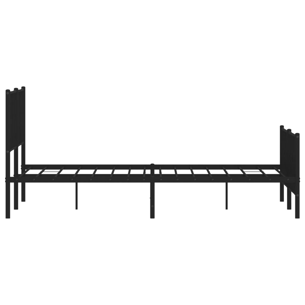 vidaXL Cadre de lit métal avec tête de lit/pied de lit noir 150x200 cm