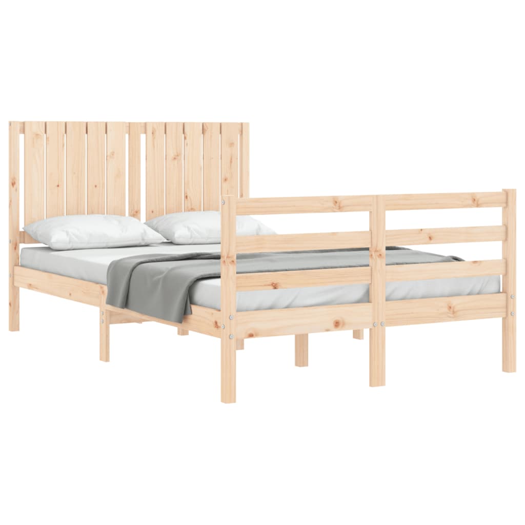vidaXL Cadre de lit avec tête de lit 120x200 cm bois massif