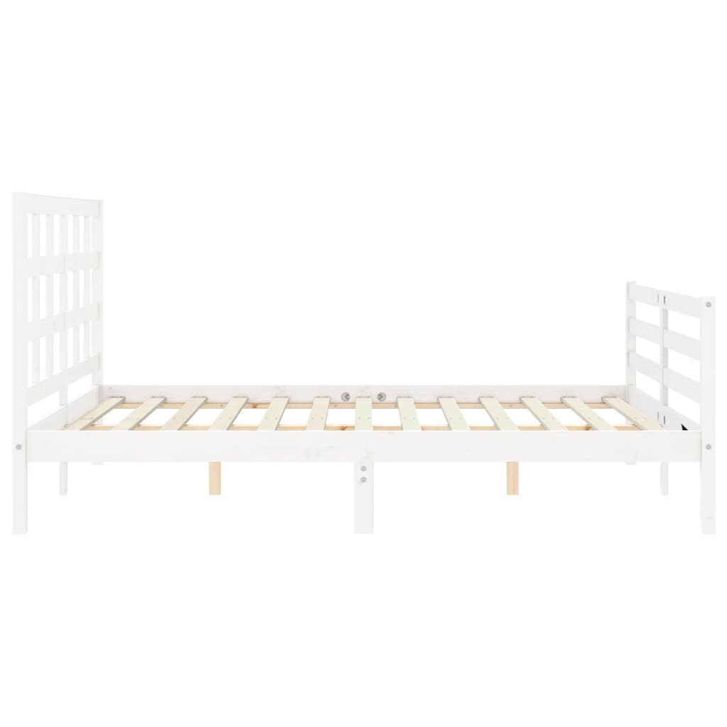 vidaXL Cadre de lit sans matelas blanc bois de pin massif