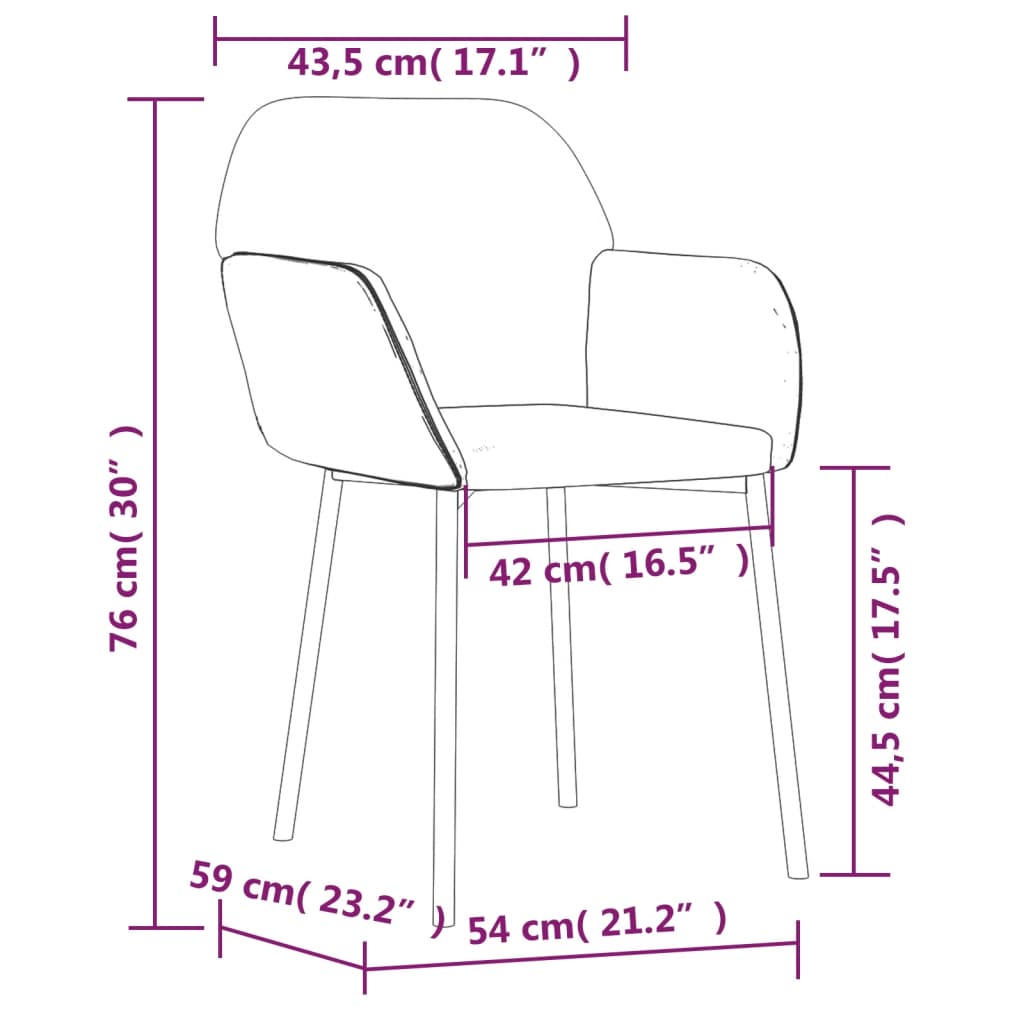 vidaXL Chaises à manger lot de 2 Vert clair Velours