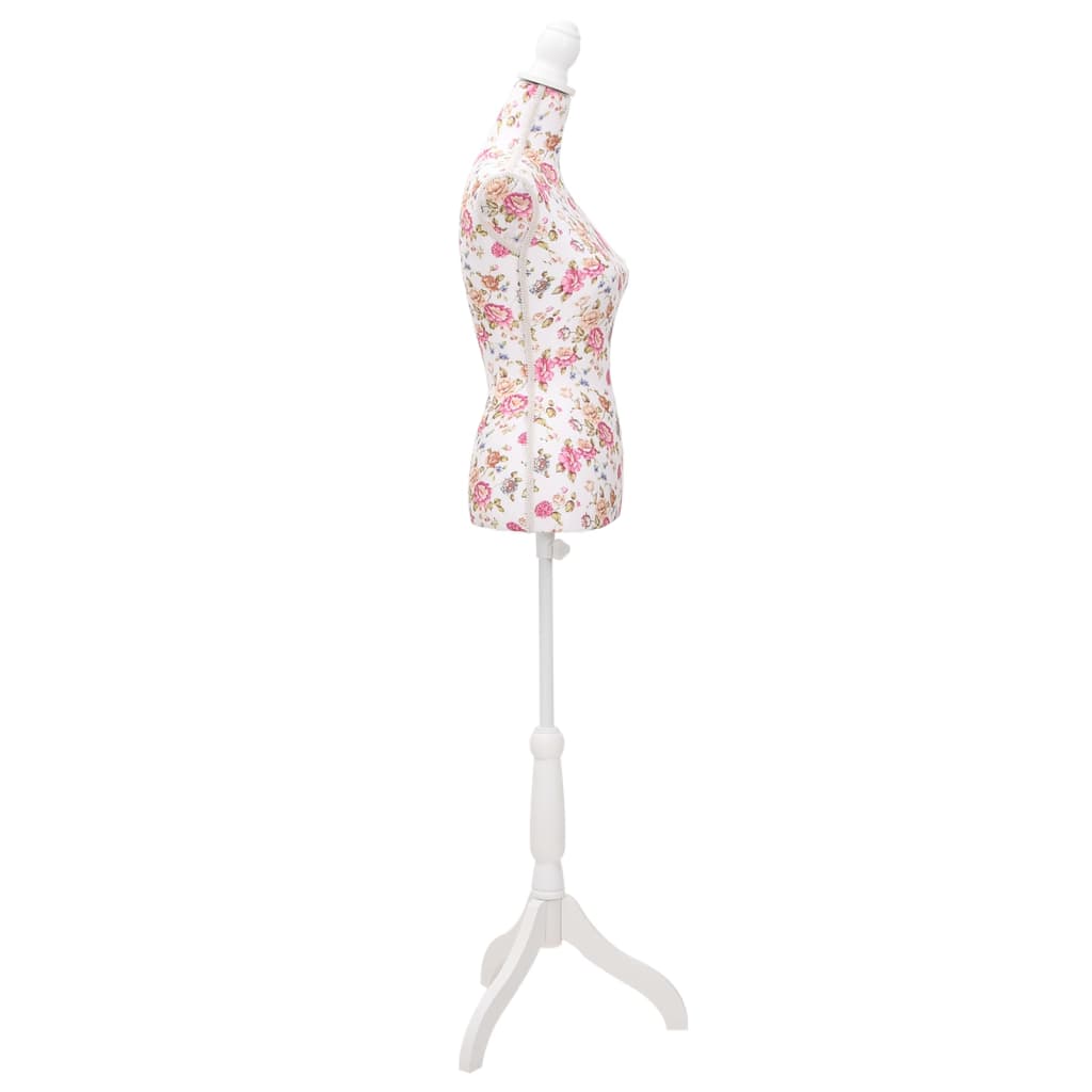 Buste de couture de femme en coton blanc motifs à rosiers