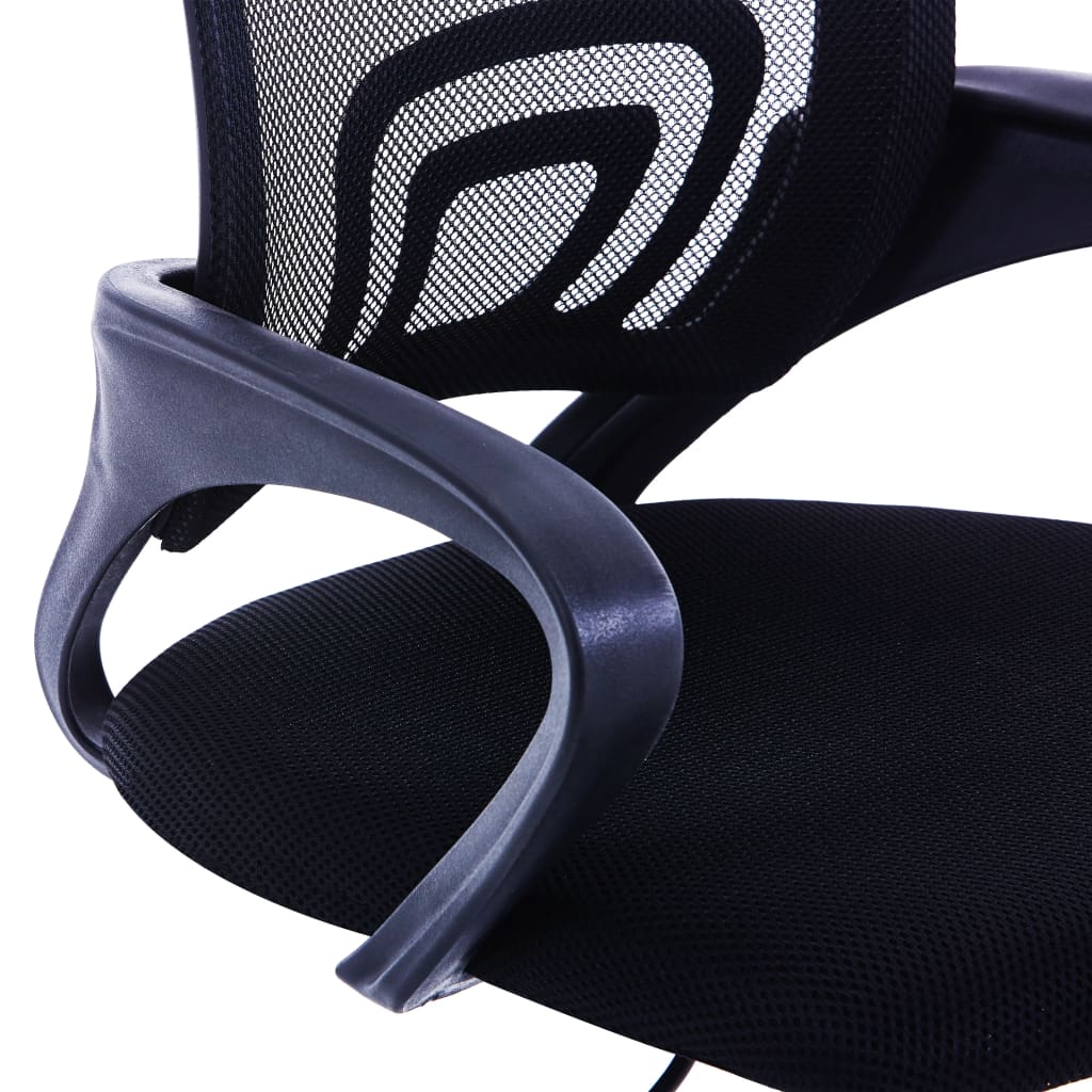 vidaXL Chaise de bureau avec dossier en maille Noir Tissu