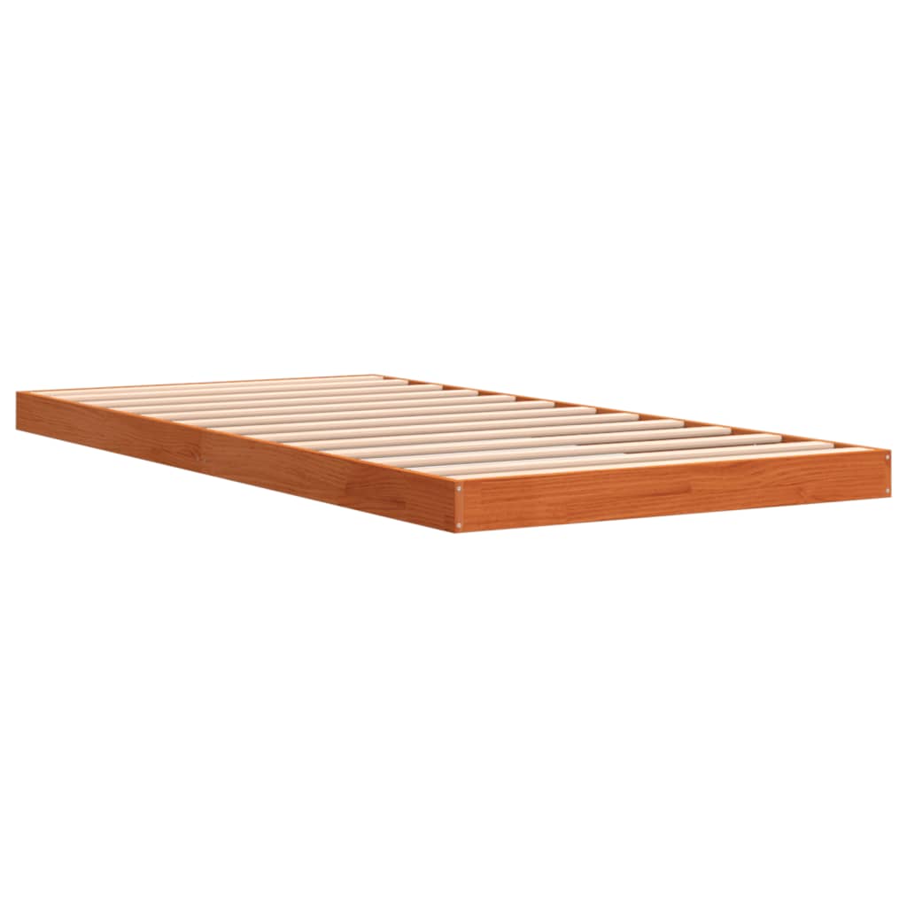 vidaXL Cadre de lit cire marron 90x190 cm bois de pin massif