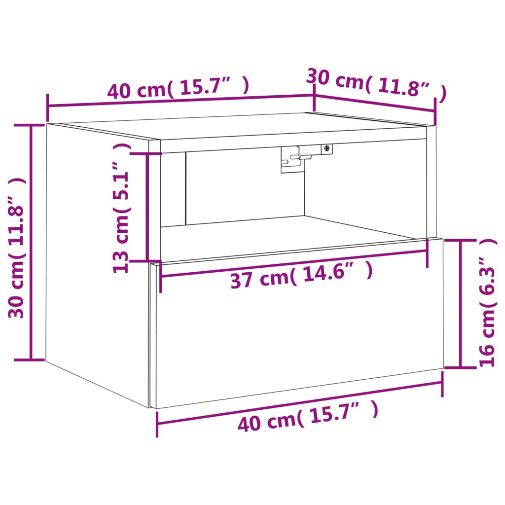 vidaXL Meubles TV muraux 2 pcs blanc 40x30x30 cm bois d'ingénierie