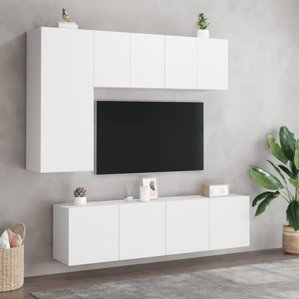 vidaXL Meuble TV mural blanc 60x30x41 cm