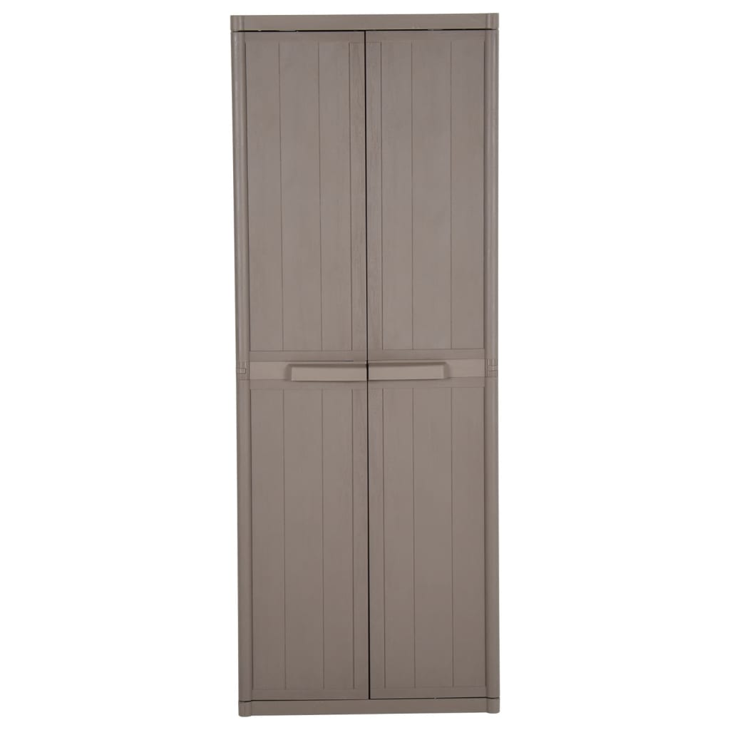 vidaXL Armoire de rangement jardin Marron 65x45x172 cm PP Aspect bois