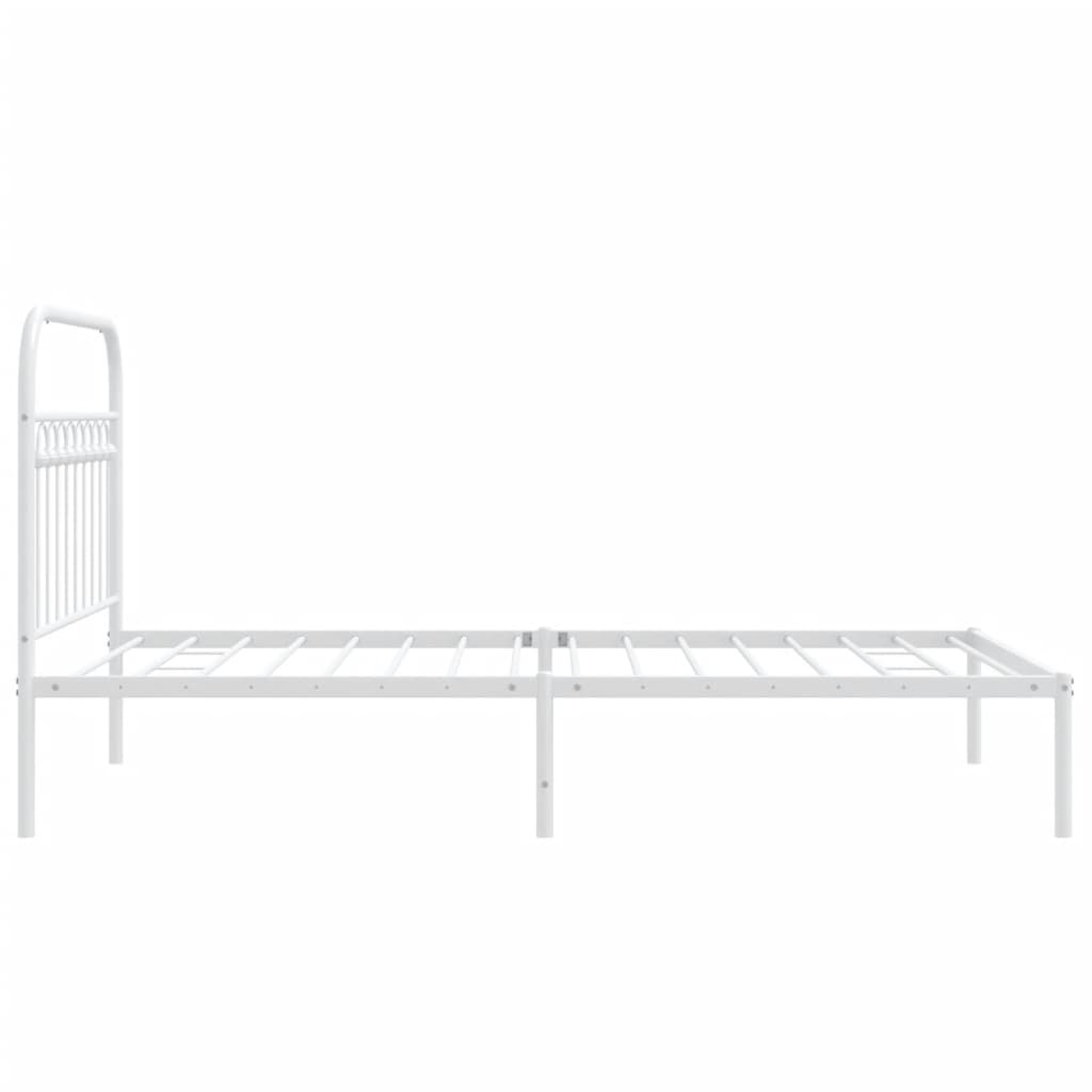 vidaXL Cadre de lit métal sans matelas et tête de lit blanc 100x200 cm