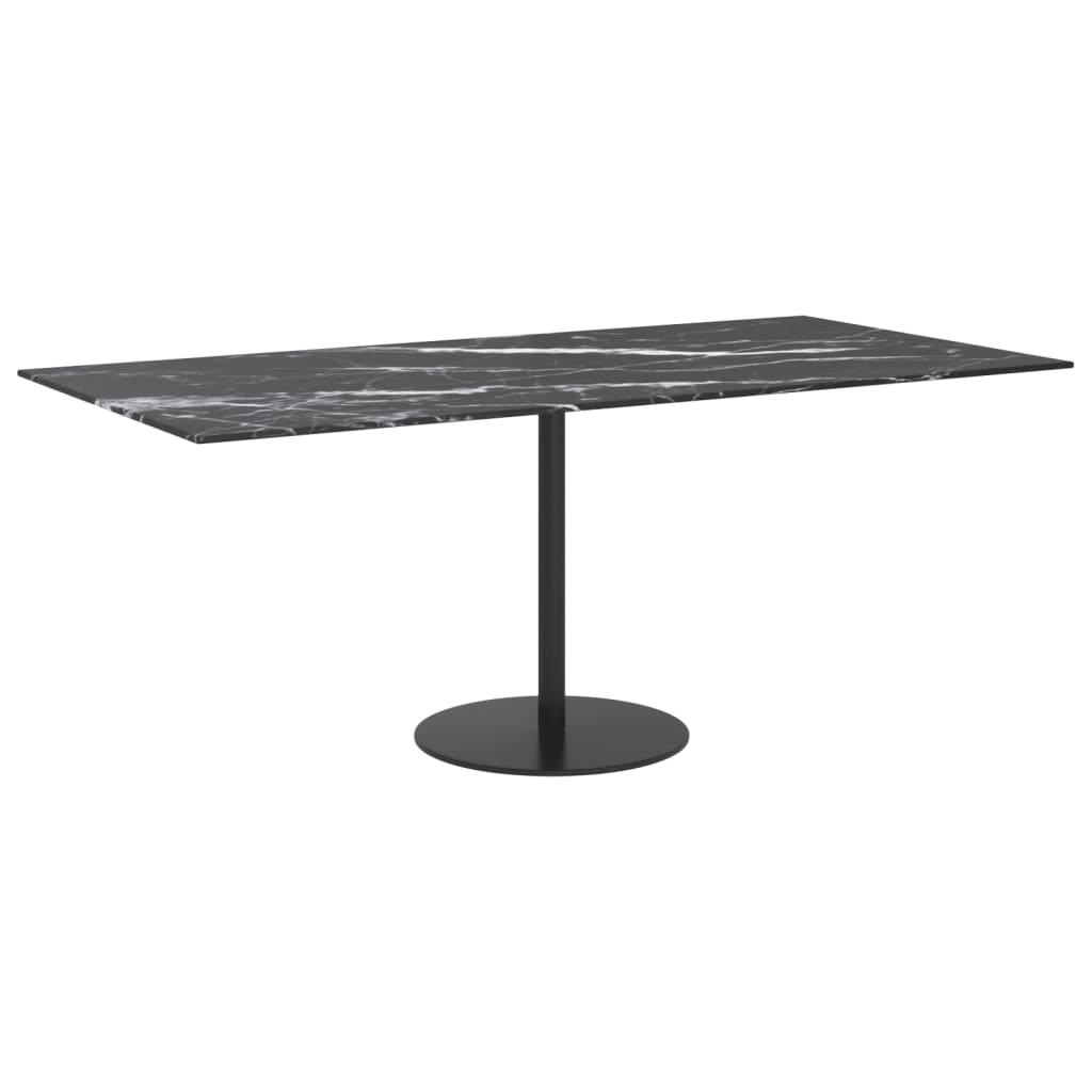 vidaXL Dessus de table noir 100x50 cm 6 mm verre trempé design marbre