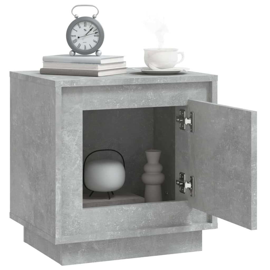 vidaXL Table de chevet gris béton 44x35x45 cm bois d'ingénierie