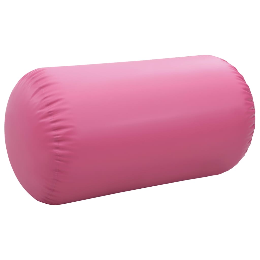 vidaXL Rouleau gonflable de gymnastique avec pompe 120x90 cm PVC Rose