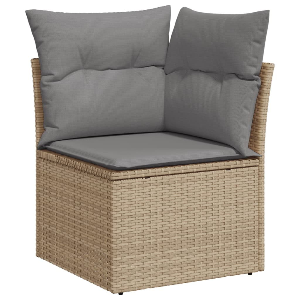 vidaXL Salon de jardin avec coussins 8pcs mélange beige résine tressée