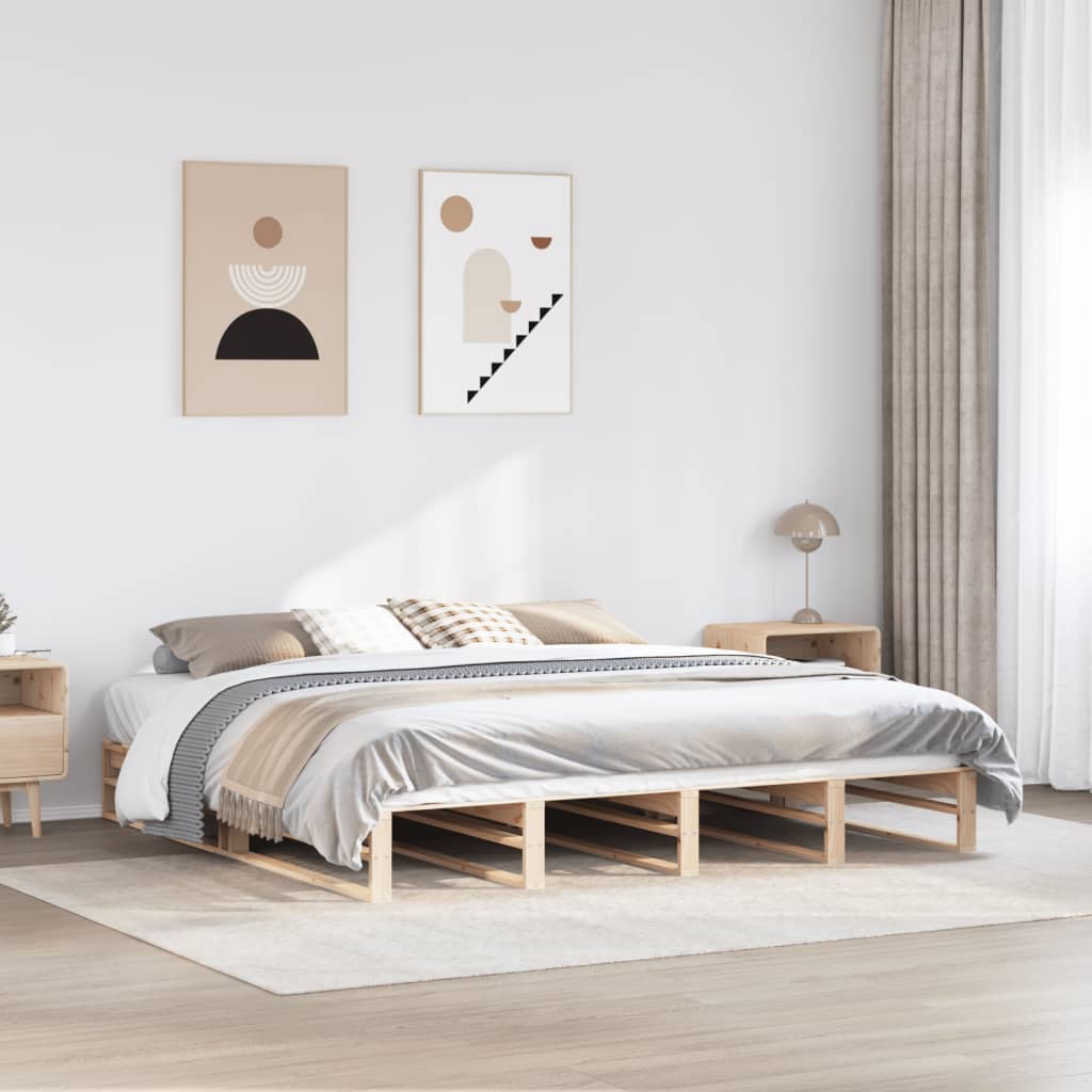 vidaXL Cadre de lit sans matelas 200x200 cm bois massif de pin