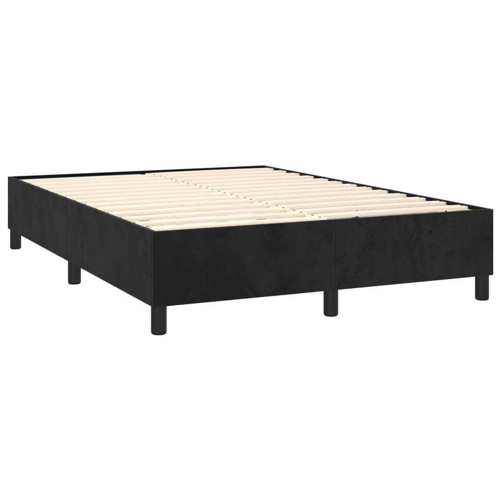 vidaXL Sommier à lattes de lit avec matelas LED Noir 140x190cm Velours