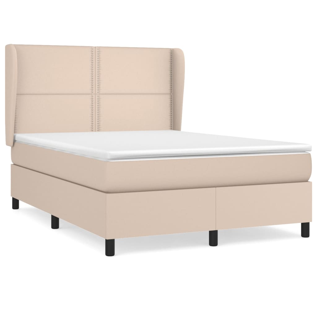 vidaXL Sommier à lattes de lit avec matelas Cappuccino 140x200 cm