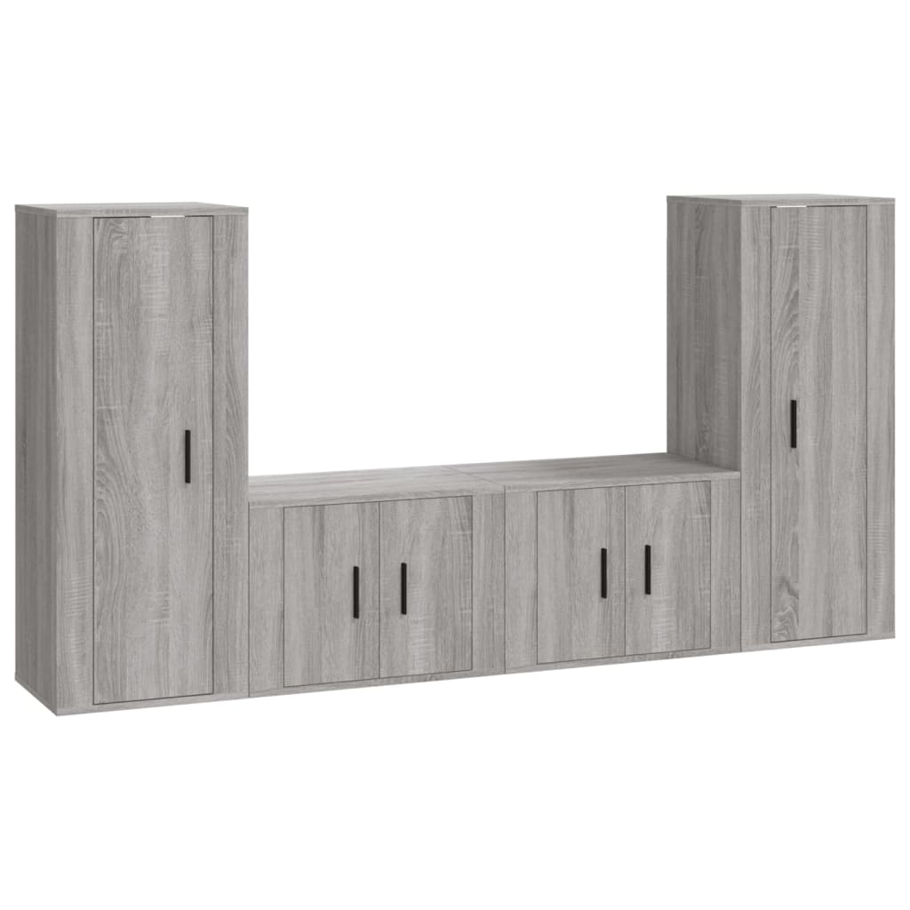 vidaXL Ensemble de meubles TV 4 pcs Sonoma gris Bois d'ingénierie