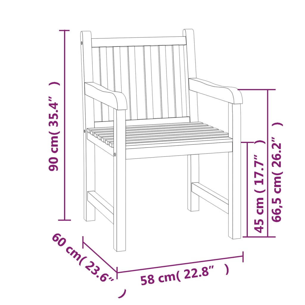 vidaXL Ensemble à manger de jardin 5pcs Bois de teck massif