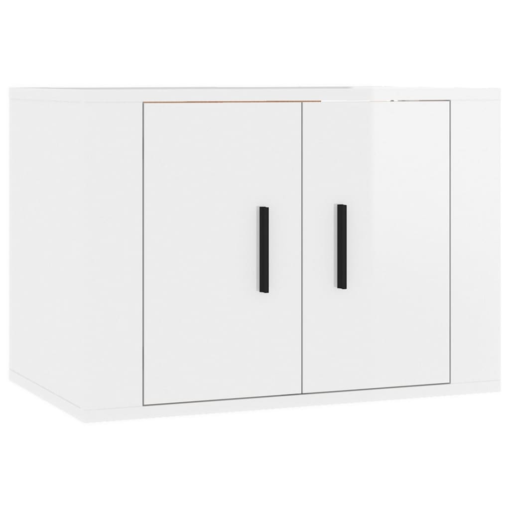 vidaXL Ensemble de meubles TV 2 pcs blanc brillant bois d'ingénierie