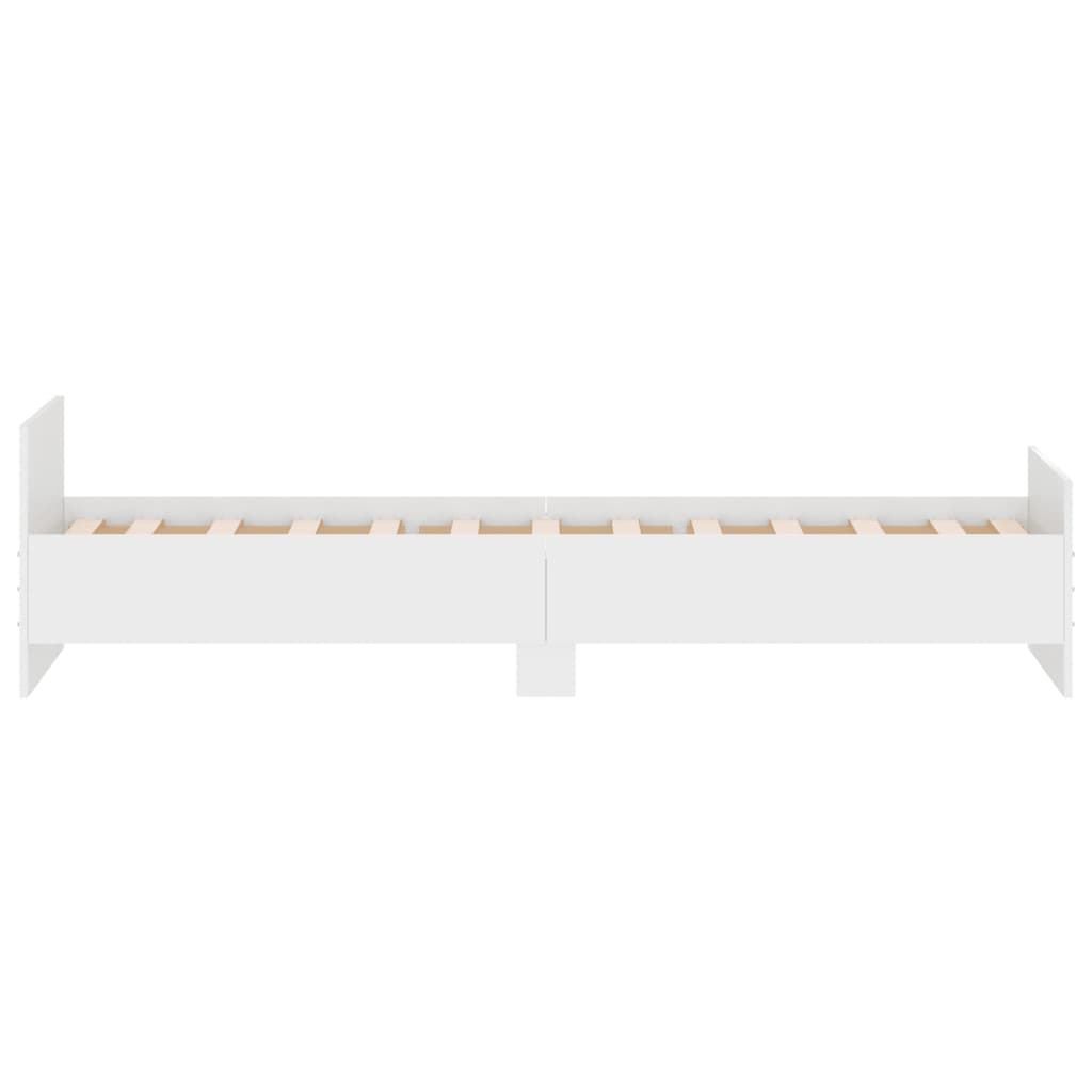 vidaXL Cadre de lit blanc 75x190 cm petit simple bois d'ingénierie