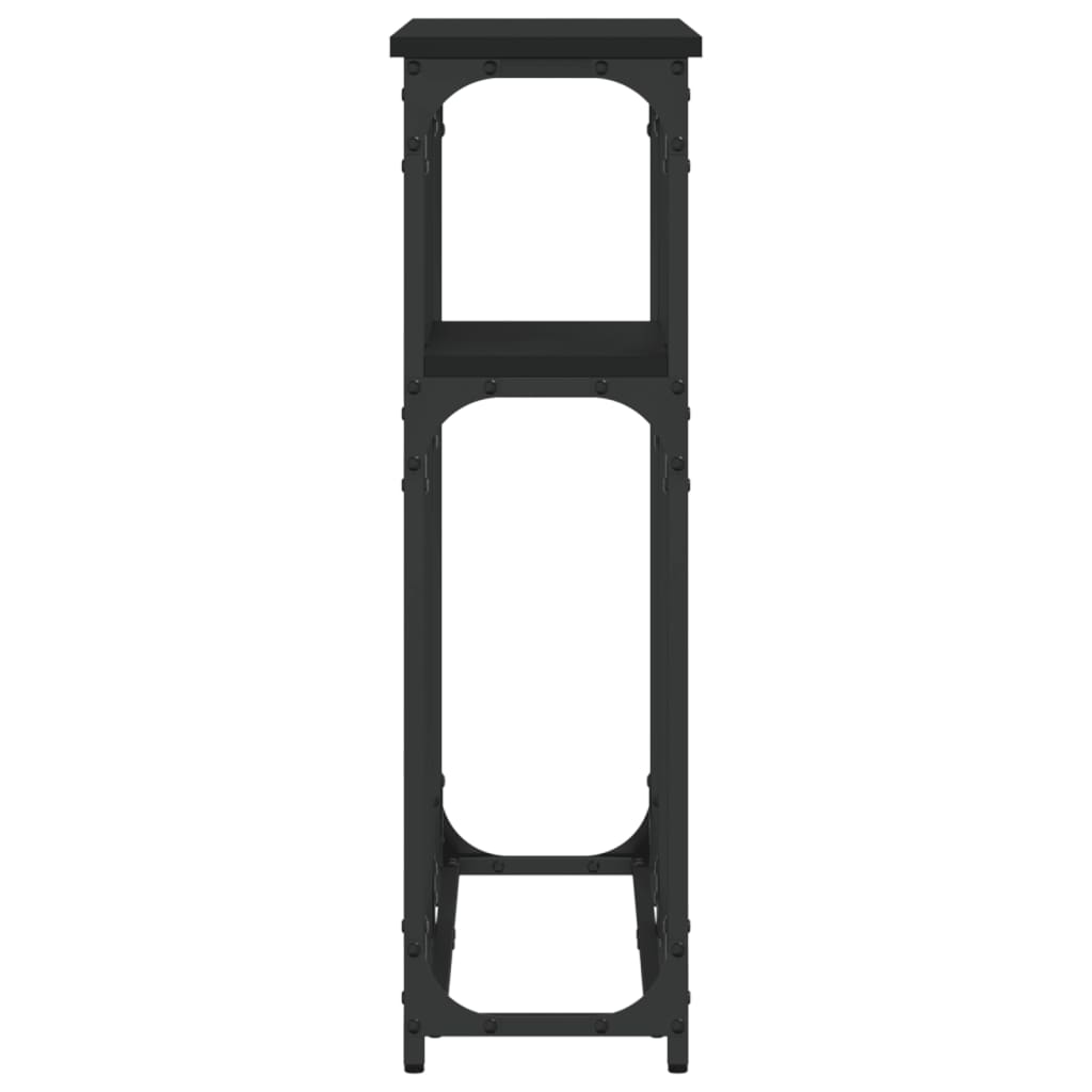 vidaXL Table console noir 90x22,5x75 cm bois d'ingénierie