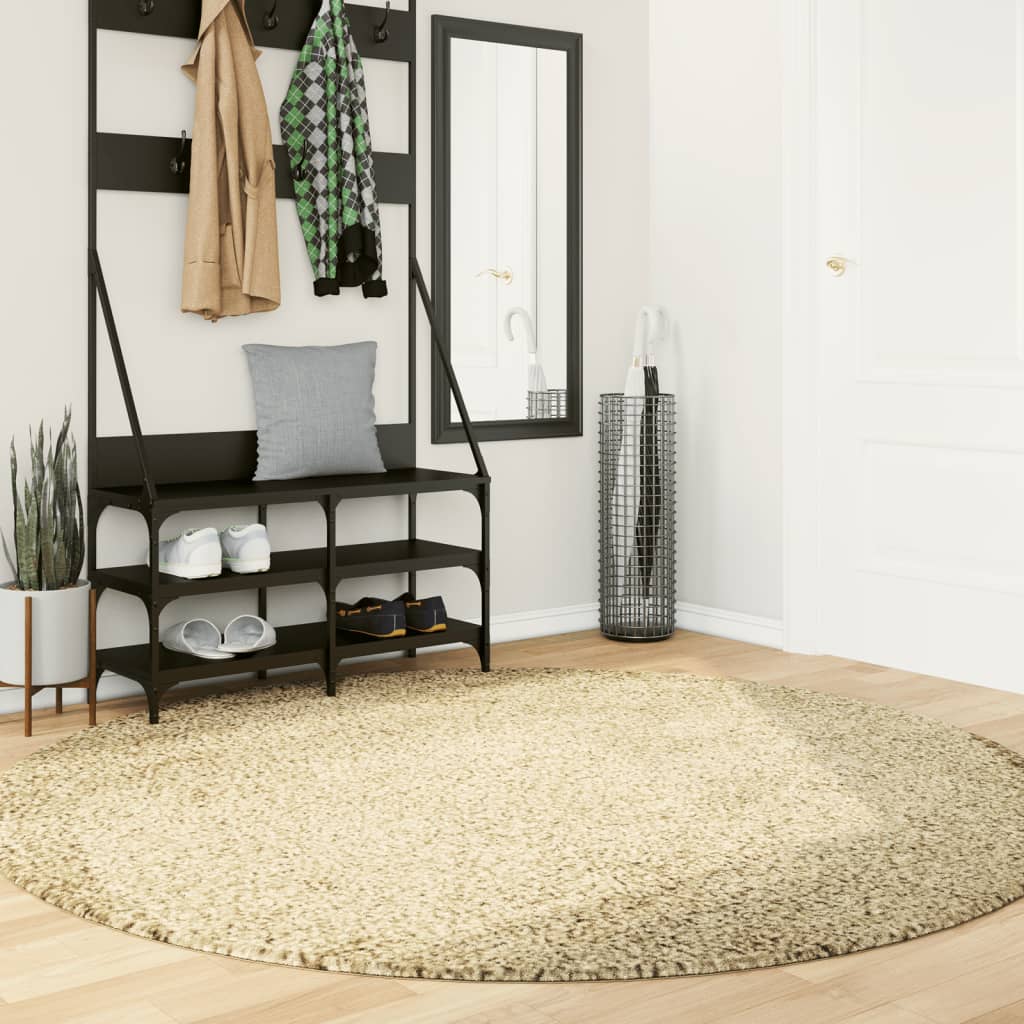 vidaXL Tapis shaggy PAMPLONA poils longs moderne doré Ø 200 cm