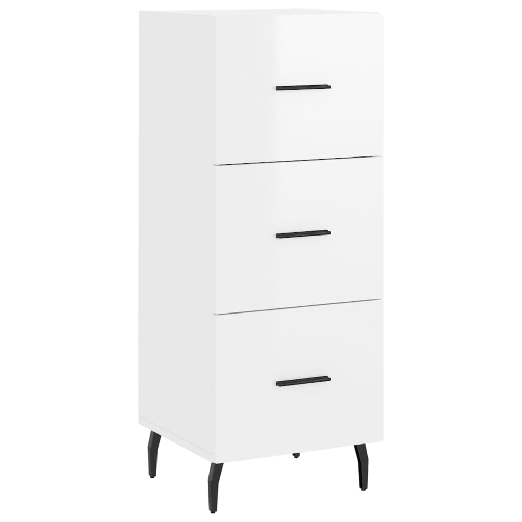 vidaXL Buffet haut Blanc brillant 34,5x34x180 cm Bois d'ingénierie