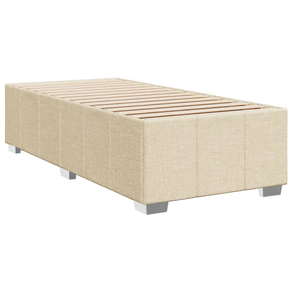 vidaXL Sommier à lattes de lit avec matelas Crème 100x200 cm Tissu