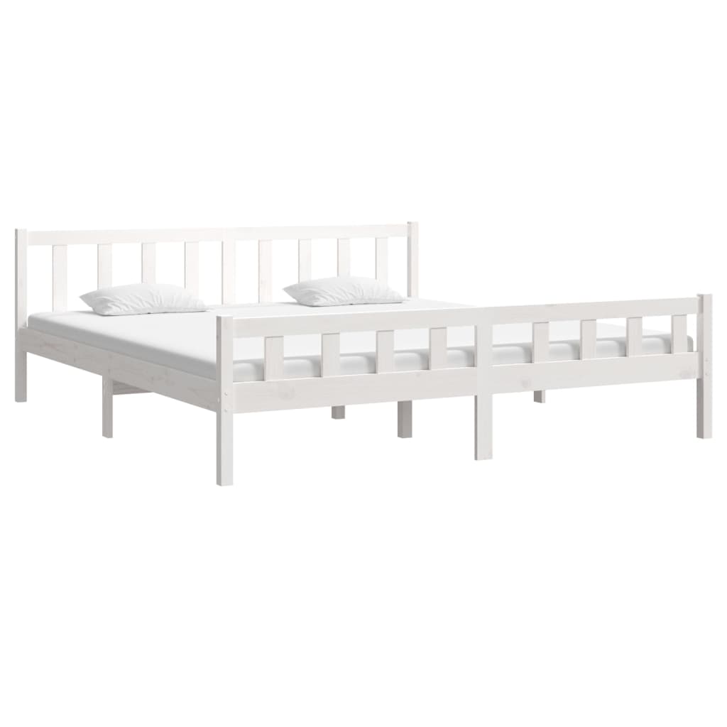 vidaXL Cadre de lit blanc bois massif 160x200 cm