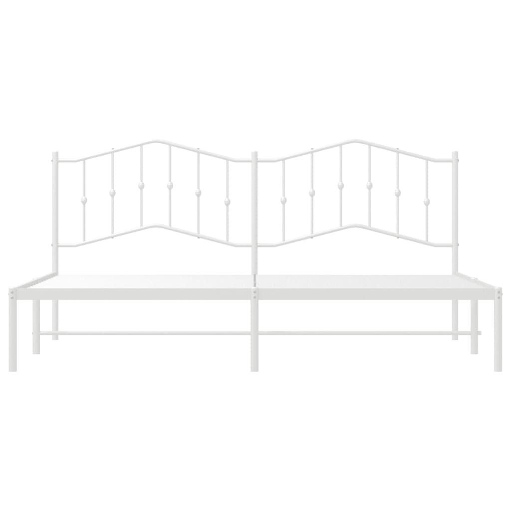 vidaXL Cadre de lit métal sans matelas et tête de lit blanc 193x203 cm