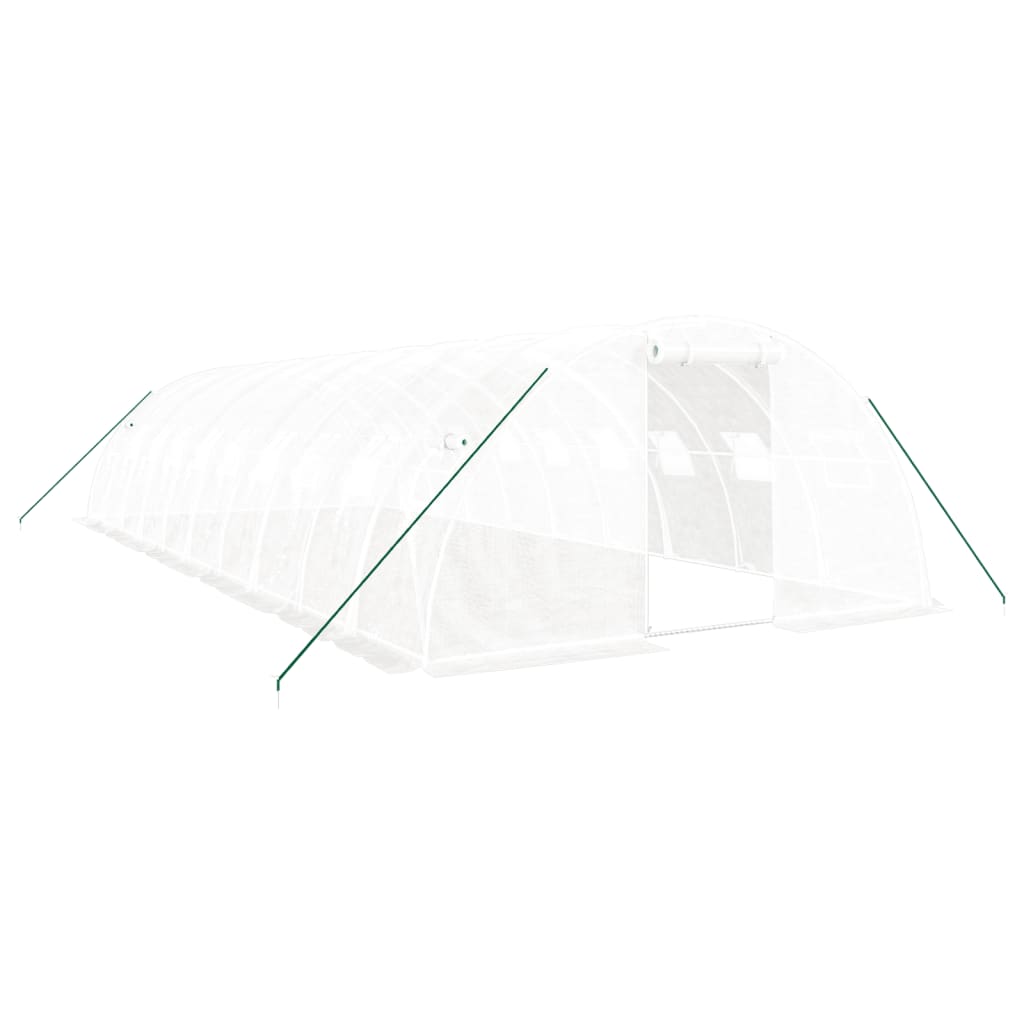 vidaXL Serre avec cadre en acier blanc 40 m² 10x4x2 m