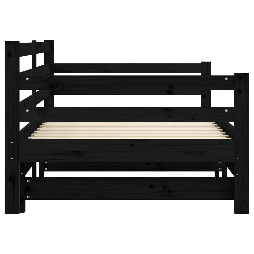 vidaXL Lit de jour et lit gigogne sans matelas 90x200 cm bois massif