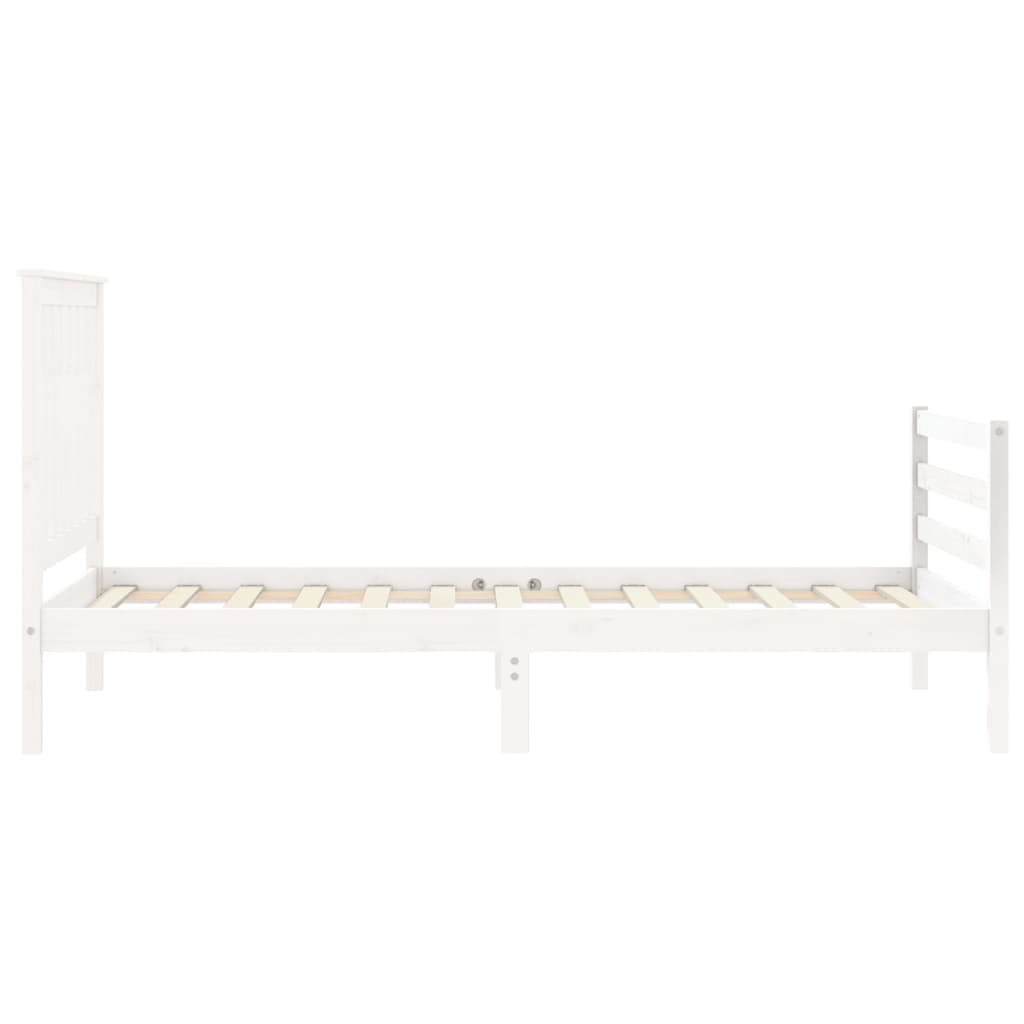 vidaXL Cadre de lit sans matelas blanc 90x200 cm bois massif