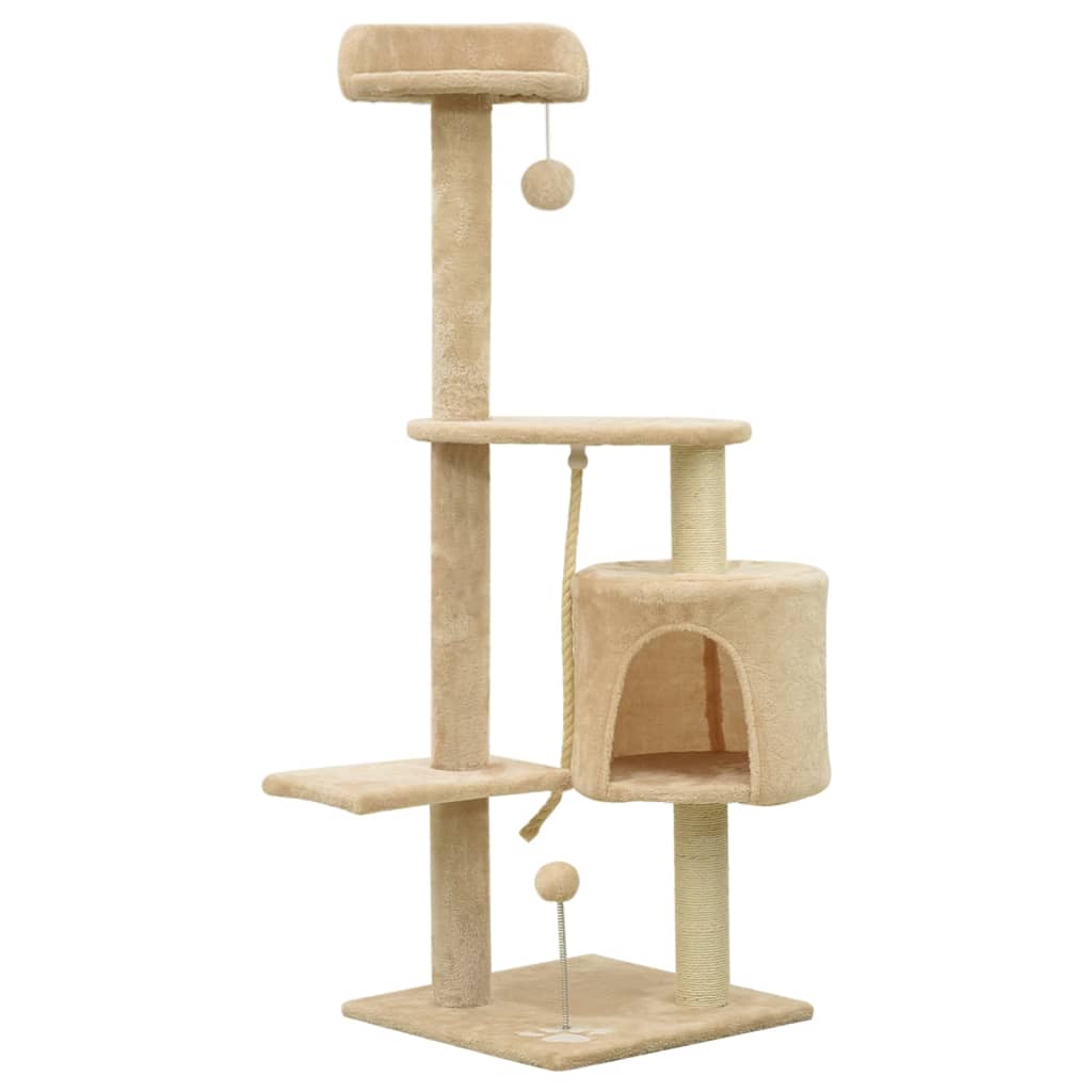 Vidaxl Arbre A Chat Avec Griffoirs En Sisal Beige 1 Cm Vidaxl Ch