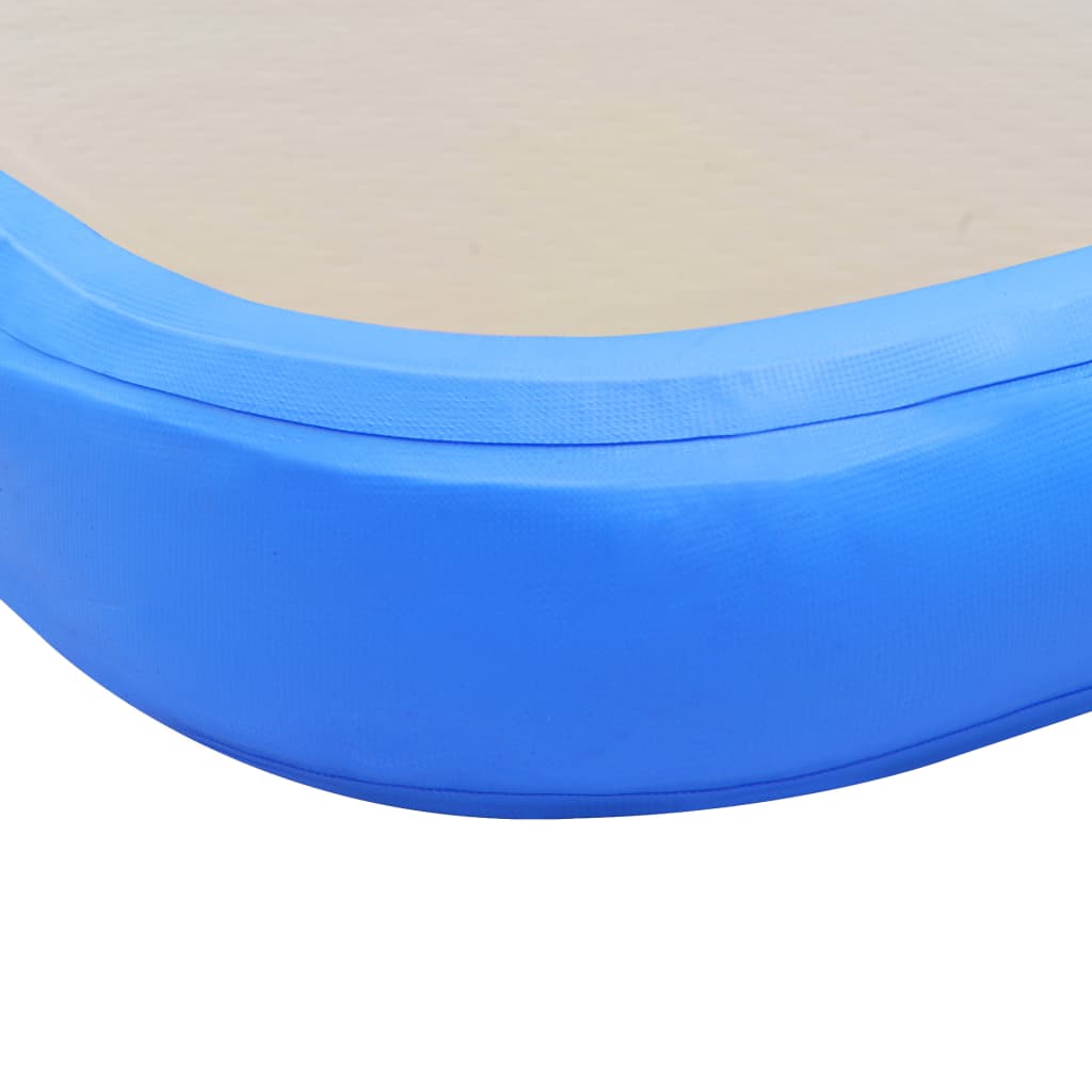vidaXL Tapis gonflable de gymnastique avec pompe 600x100x10cm PVC Bleu