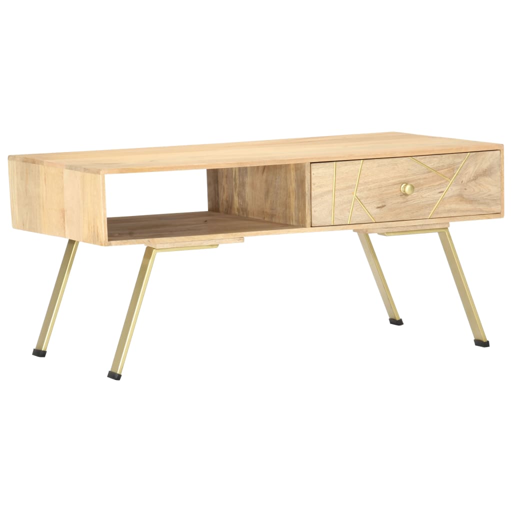 vidaXL Table basse 95x50x42 cm bois de manguier massif