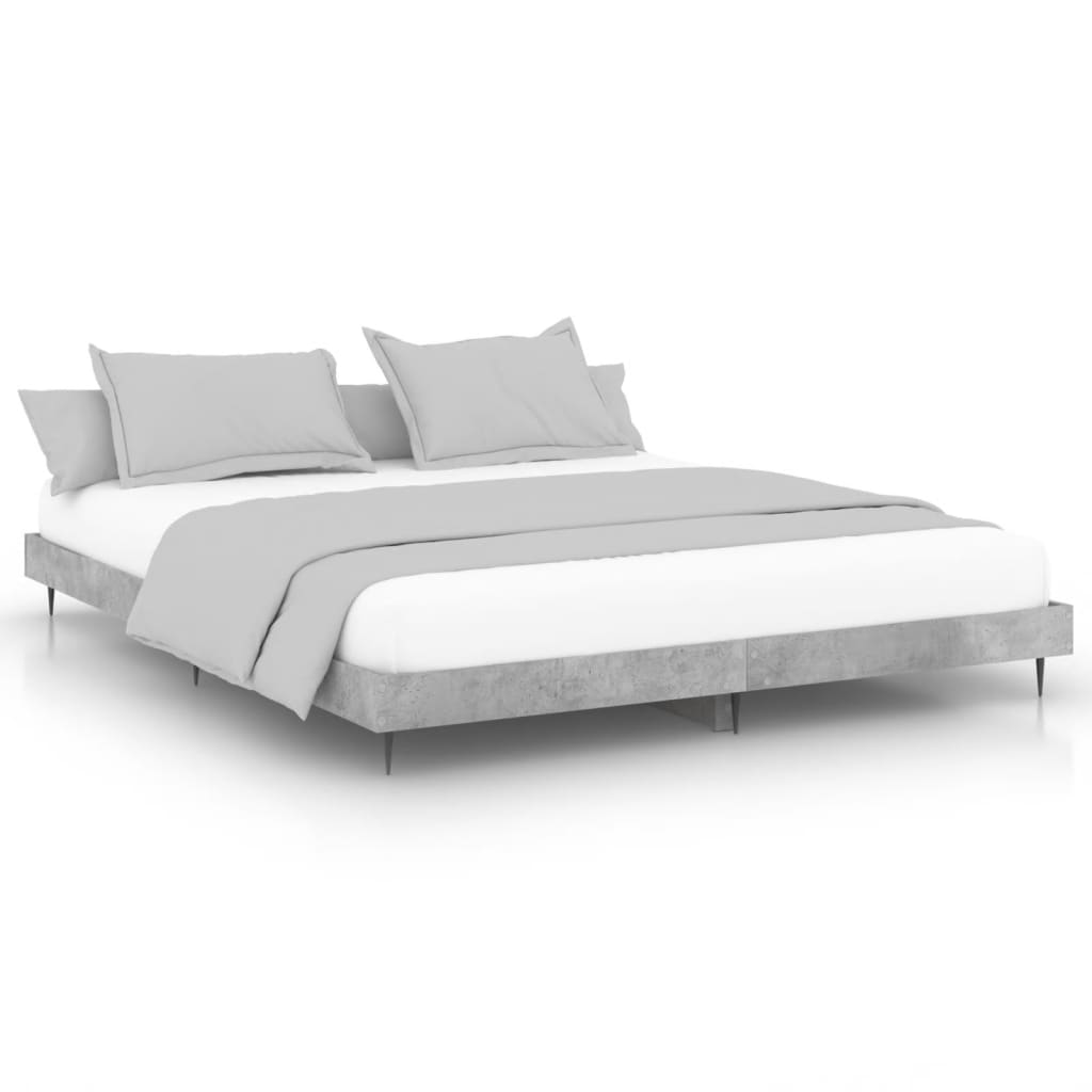 vidaXL Cadre de lit sans matelas gris béton 180x200 cm