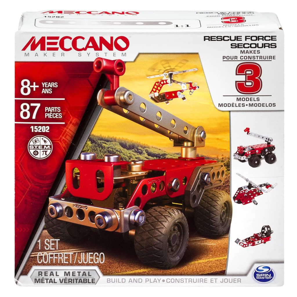 Meccano Ensemble de véhicule jouet 3 en 1 Rescue Squad