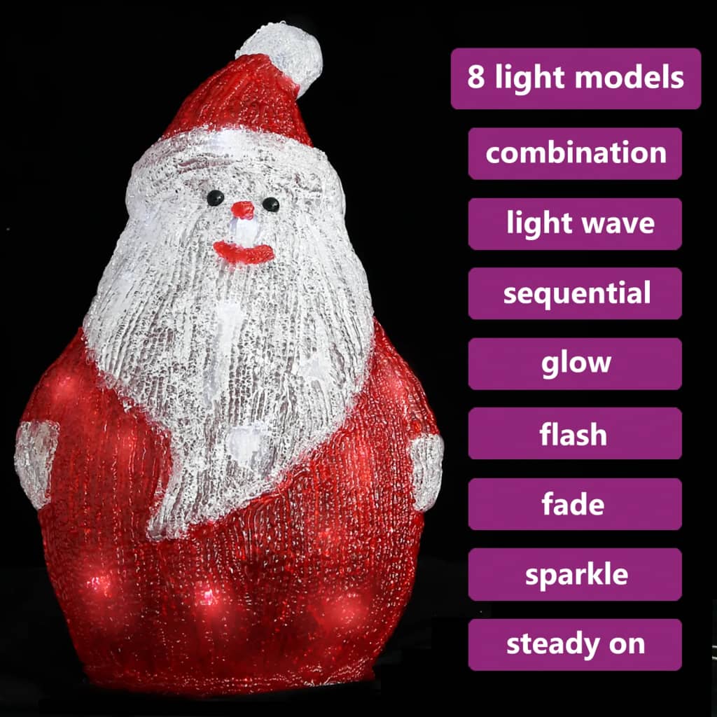 vidaXL Silhouette de Père Noël LED Acrylique Intérieur/extérieur 28 cm
