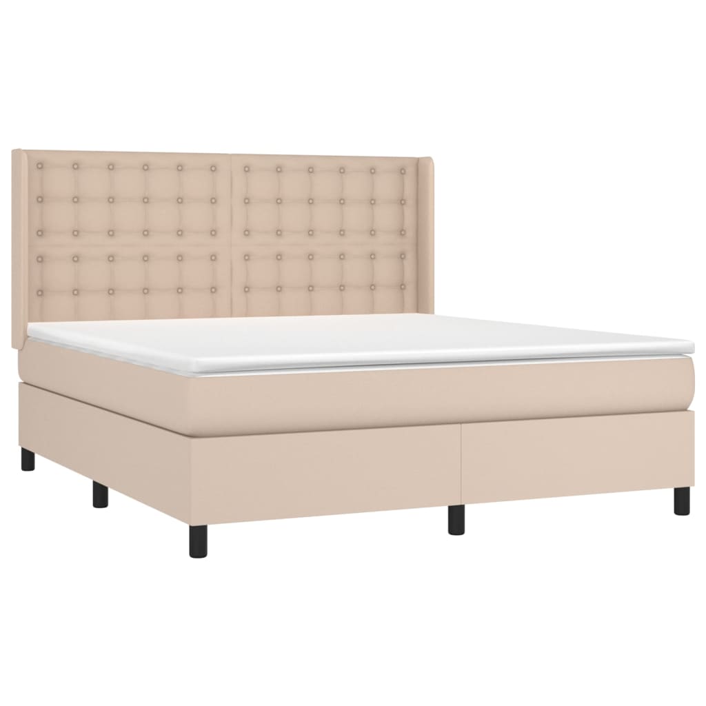 vidaXL Sommier à lattes de lit matelas LED Cappuccino 160x200 cm