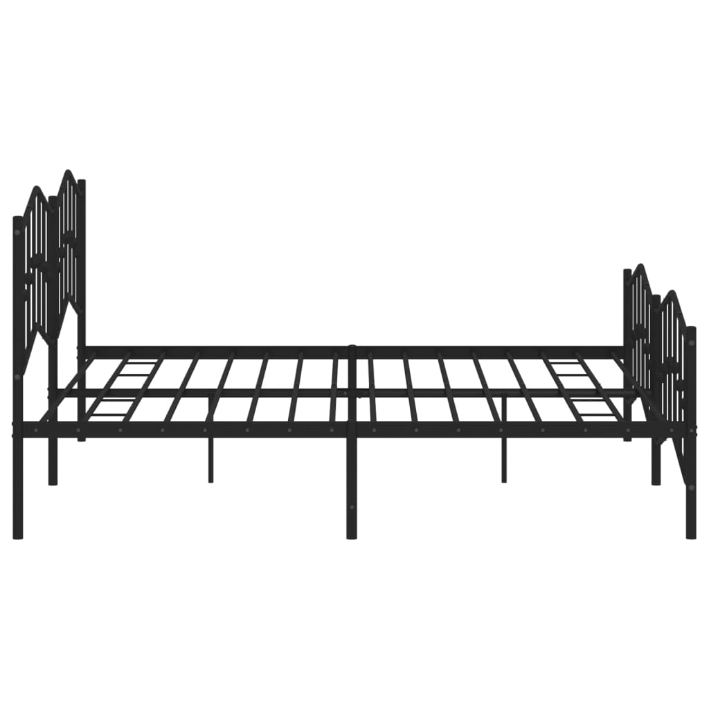 vidaXL Cadre de lit métal sans matelas avec pied de lit noir 200x200cm