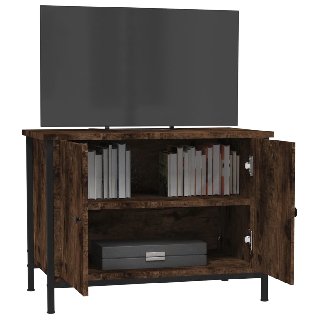 vidaXL Meuble TV avec portes chêne marron 60x35x45cm bois d'ingénierie