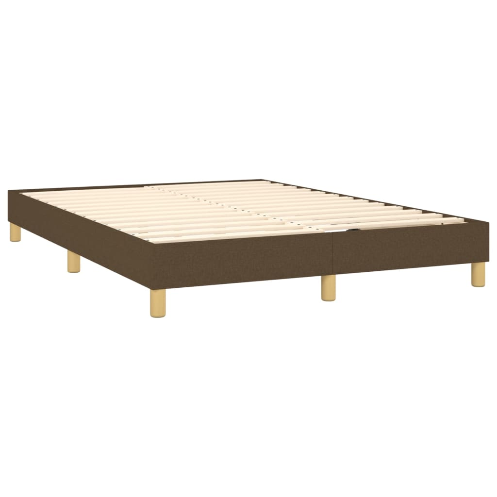 vidaXL Sommier à lattes de lit avec matelas Marron foncé 140x200 cm