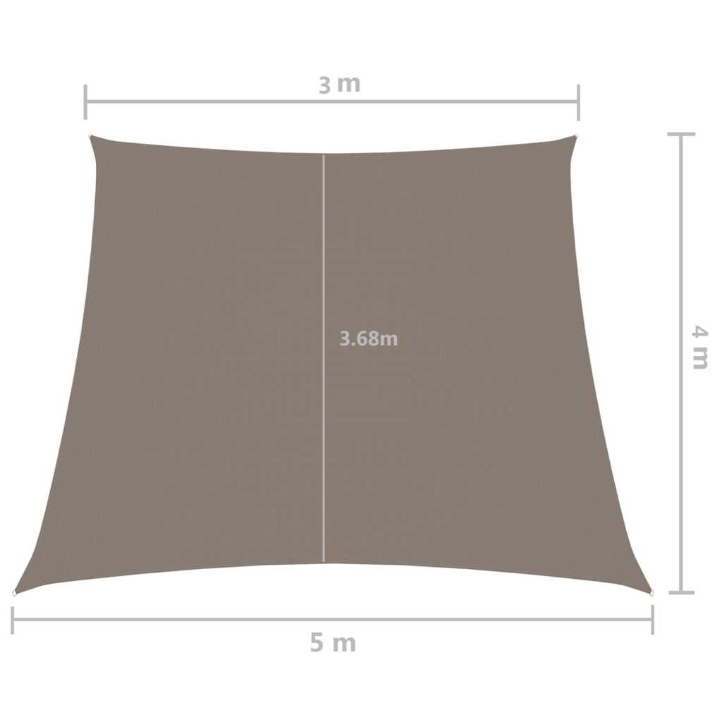 vidaXL Voile de parasol Tissu Oxford trapèze 3/5x4 m Taupe