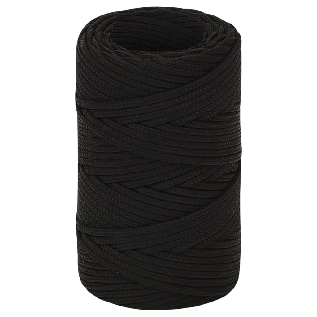 vidaXL Corde de travail Noir 2 mm 25 m Polyester
