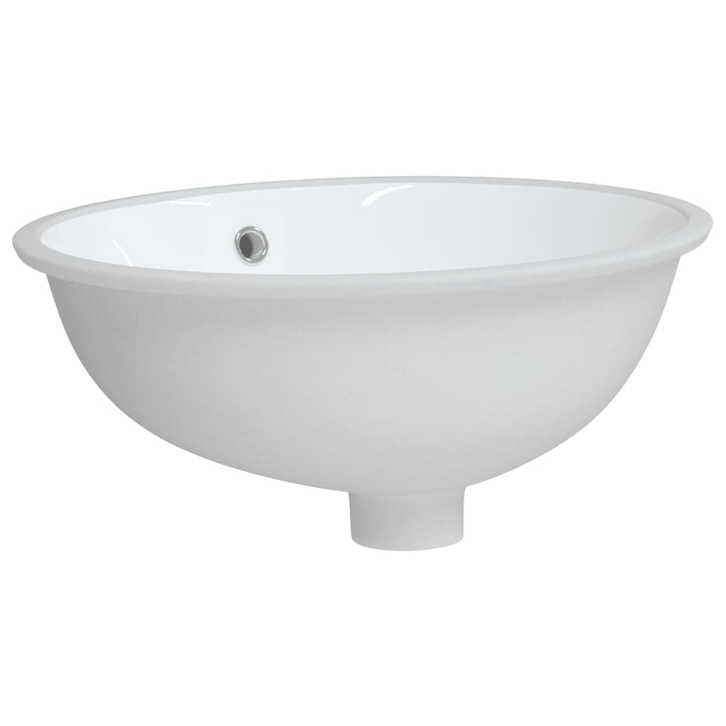 vidaXL Évier de salle de bain blanc 43x35x19 cm ovale céramique