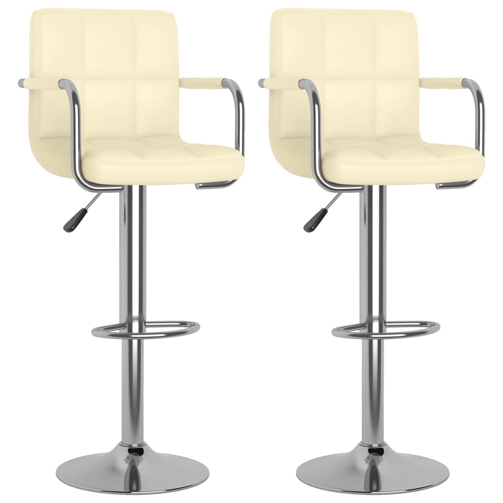 vidaXL Tabourets de bar lot de 2 crème similicuir