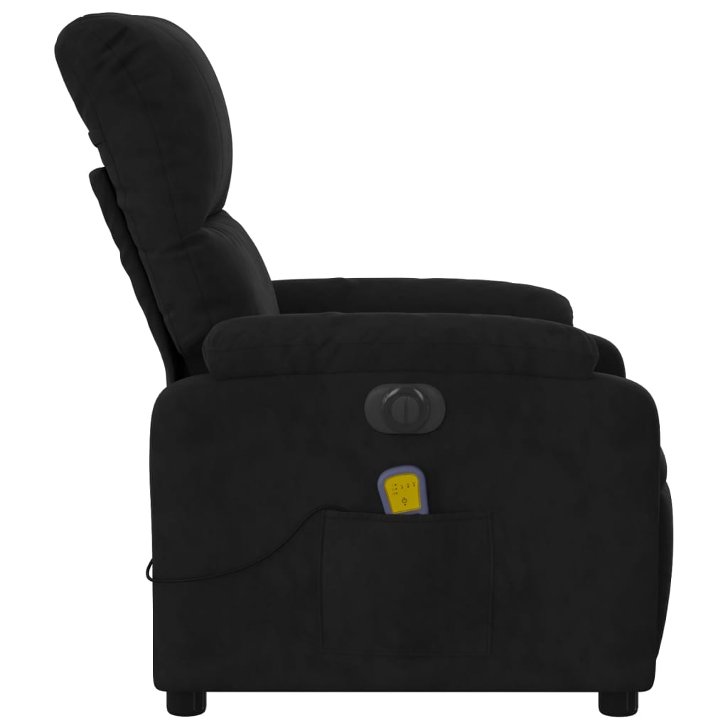 vidaXL Fauteuil inclinable de massage électrique noir tissu microfibre