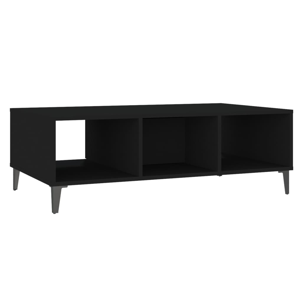 vidaXL Table basse noir 103,5x60x35 cm bois d'ingénierie