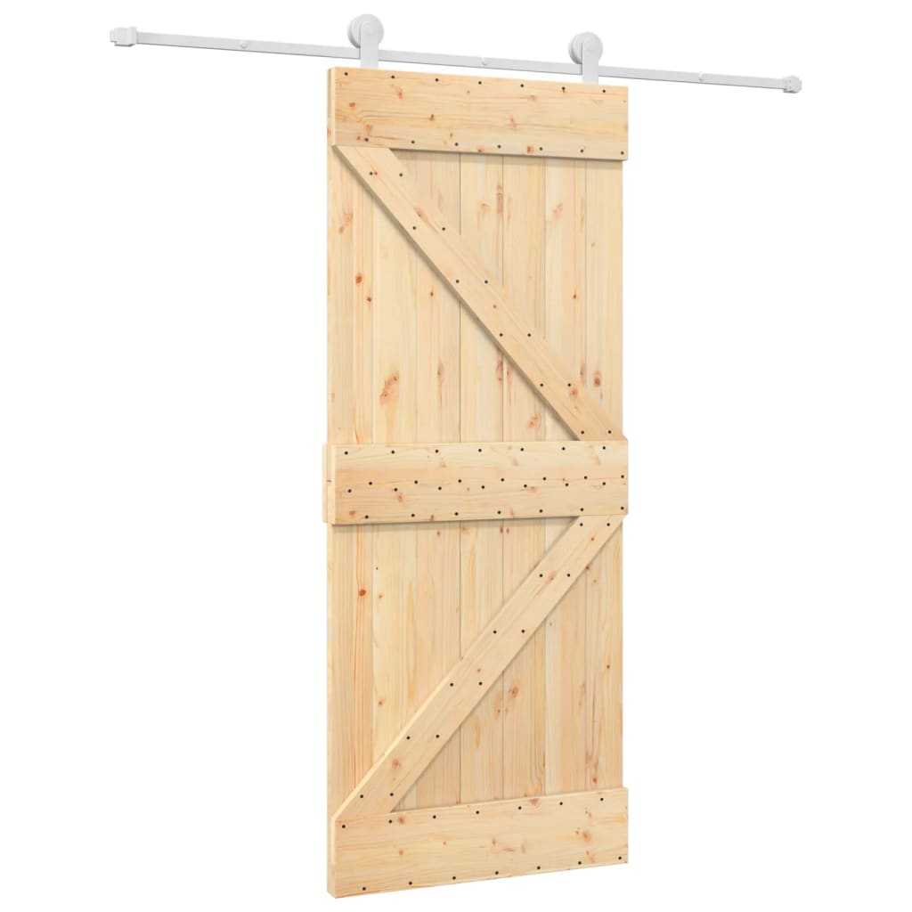 vidaXL Porte coulissante et kit de quincaillerie 85x210 cm pin massif