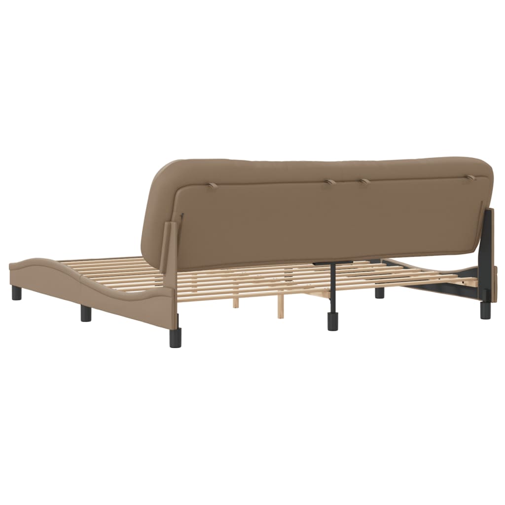 vidaXL Cadre de lit sans matelas cappuccino 200x200 cm similicuir