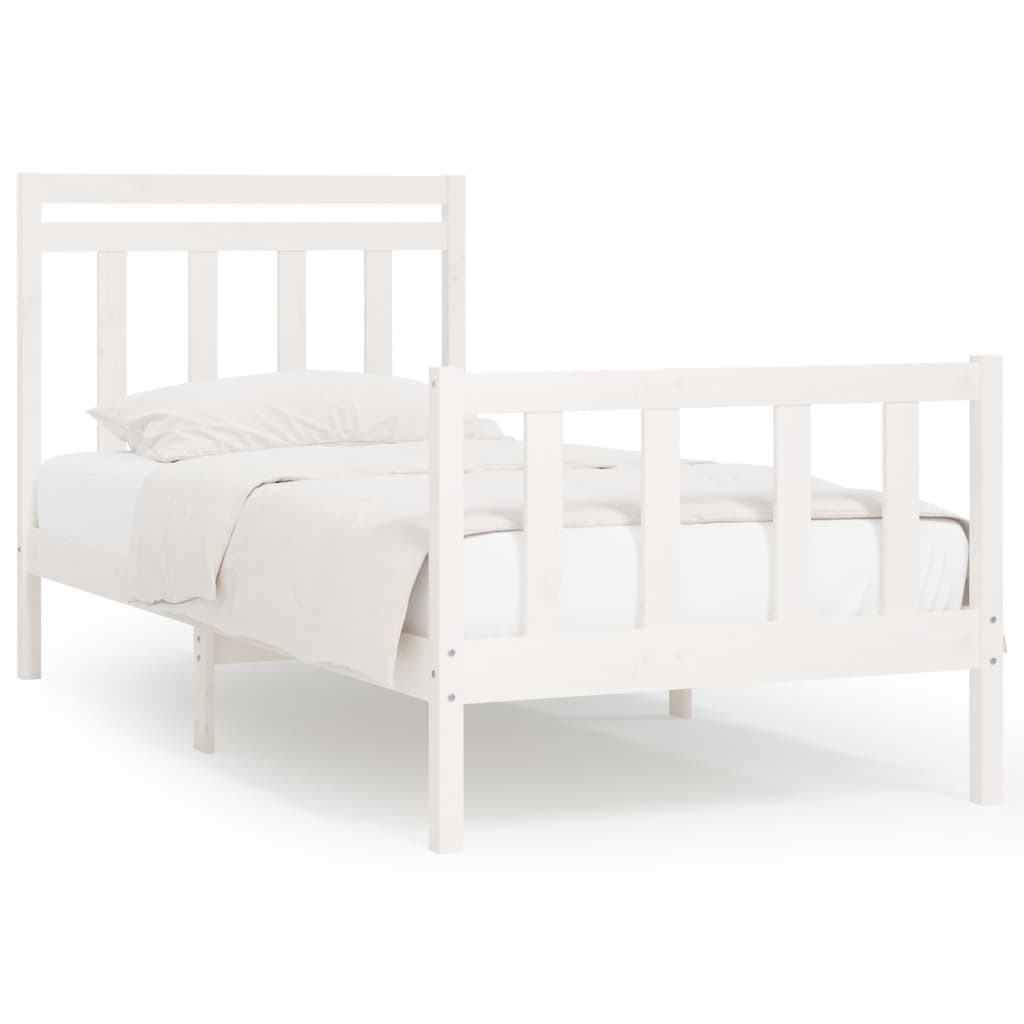 vidaXL Cadre de lit sans matelas blanc bois de pin massif 100x200 cm